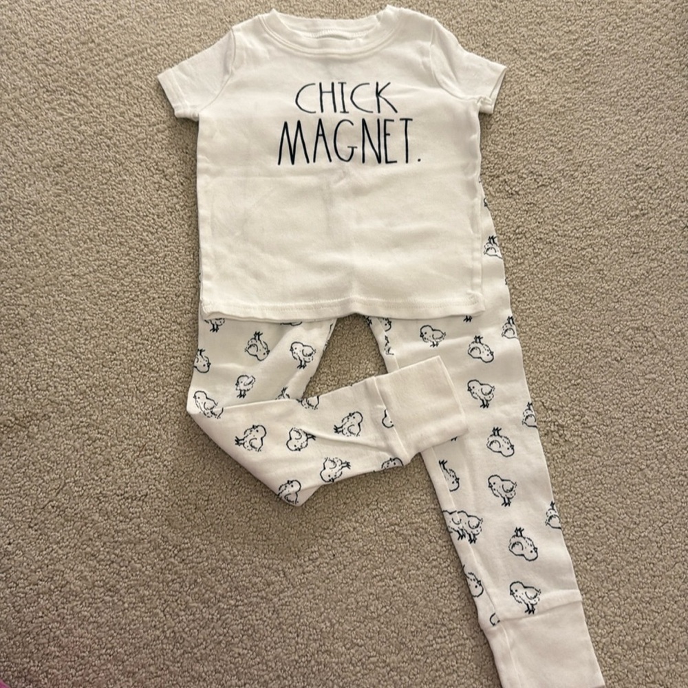 Rae Dunn Easter Chick Magnet Snug Fit Unisex Pajamas 4T